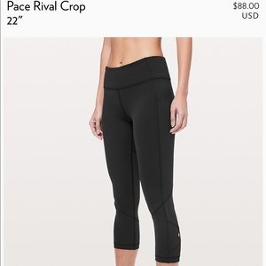 Lululemon - Black Older Pace Rival Crop “22